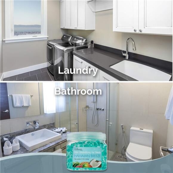 Clear Air Odor Eliminator Gel Beads12 oz, Pack of 2 Air Freshener Essential Oils - Picture 3 of 7